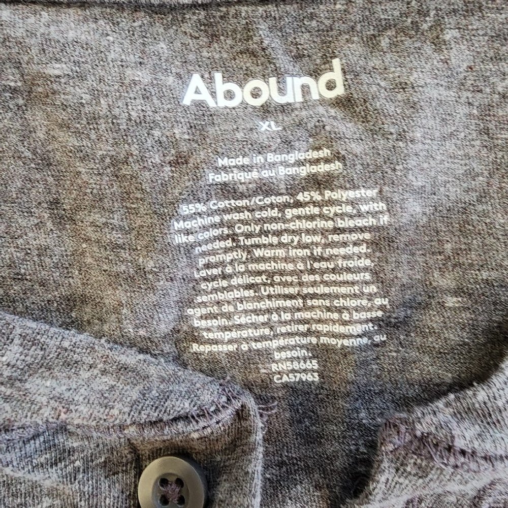 Grey Abound Long sleeve Henley XL